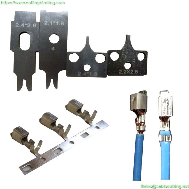  terminal crimping blade, terminal crimping blade and cutter, knife blades and cutter for electric terminal crimping