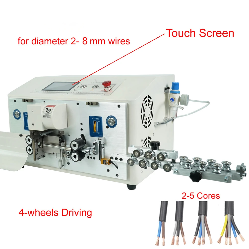 Double Round Multi-Core Wire Stripping & Cutting Machine (2-8mm) WPM-YHT6 Video