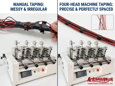 4-Station Synchronous Multi-Head Wire Harness Tape Wrapping Machine JW-MH04 Thumb