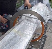 Powered Handheld Orbital Wrapper | Portable Stretch Film Machine for Pipes, Lumber & Long Products HROW-450