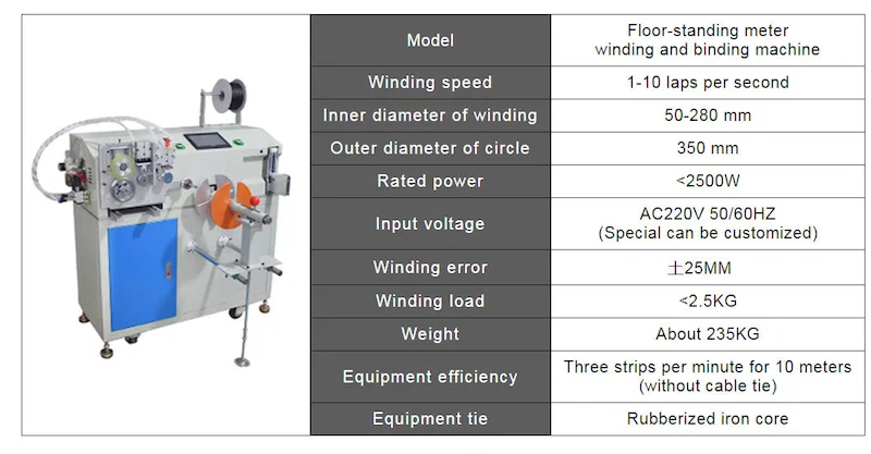 sample of cable Coiling Tying Bundle With Meter Counting, Wire Cutting coil Winding Binding Machine, Cable Rewinding Machine, Fully Automatic Binding Wire Tying Machine, Wire Winding Coil Machine 