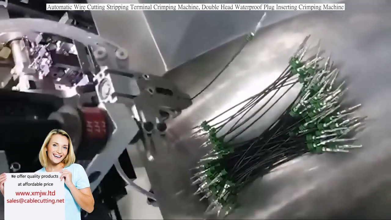 Automatic Wire Cutting Stripping Terminal Crimping Machine, Double Head Waterproof Plug Inserting