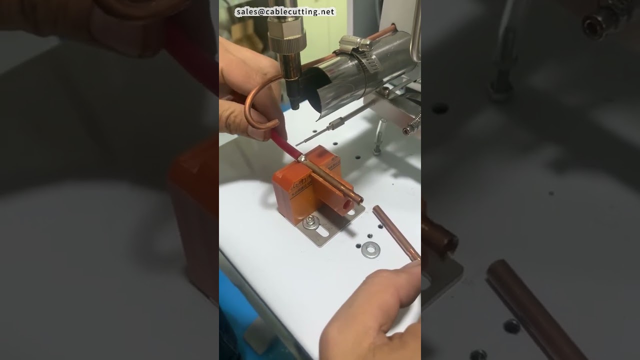 8AWGシリコンワイヤーと銅チューブの半自動はんだ付け機【工場の自動化】