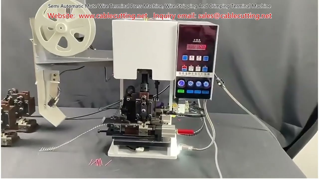 Semi-Automatic Mute Wire Terminal Press Machine for Stripping and Crimping