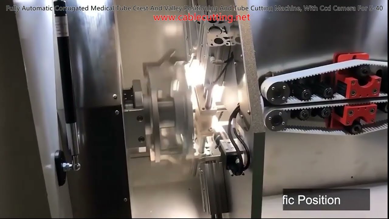 Fully Automatic Corrugated Medical Tube Crest And Valley Positioning And Tube Cutting Machine, With