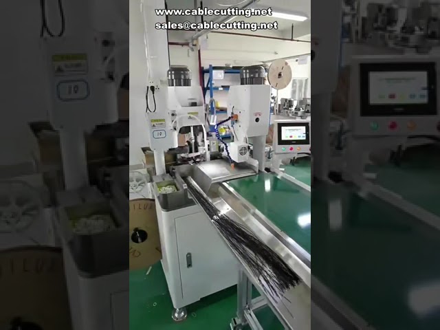 Full Servo Automatic Double Head Terminal Machine, Two-End Wire Cutting Stripping Crimping