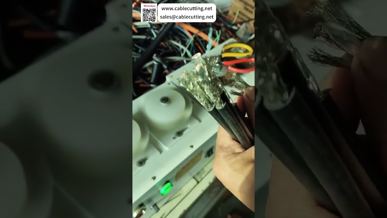 Fast Automatic Cable Shielding Net Brushing and Cutting Machine Over Manual Wire Processing - Shorts