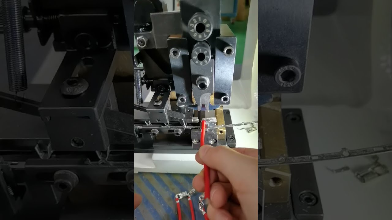 【実機映像】静音端子機 水平金型圧着 ワイヤー加工自動化 #工場 #機械