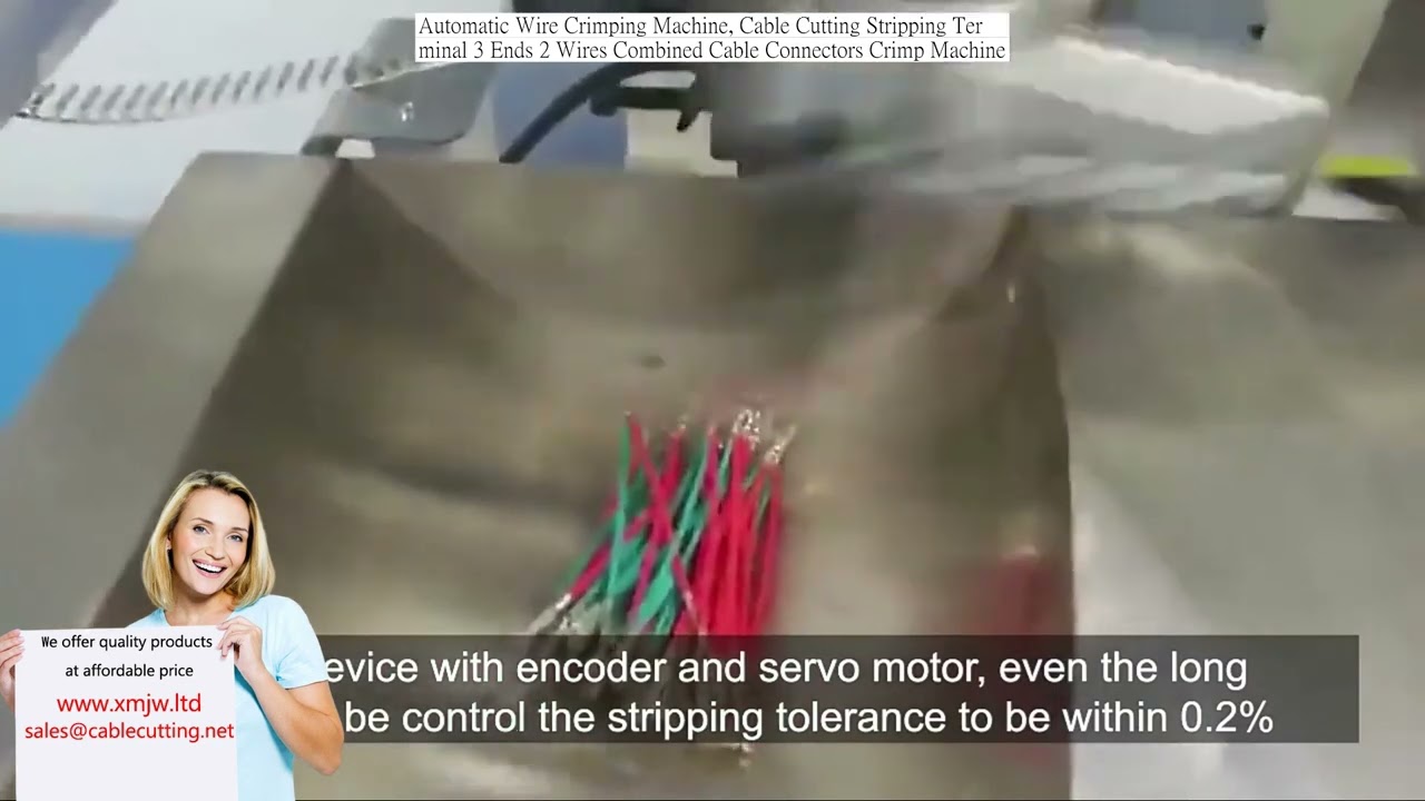 Wire Crimping Machine for Cable Cutting, Stripping, and Terminal 3-End 2-Wire Combined Connectors